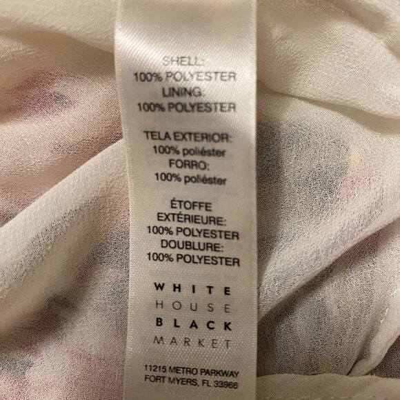 White House Black Market Sheer Floral V Neck Top - Picture 9 of 12